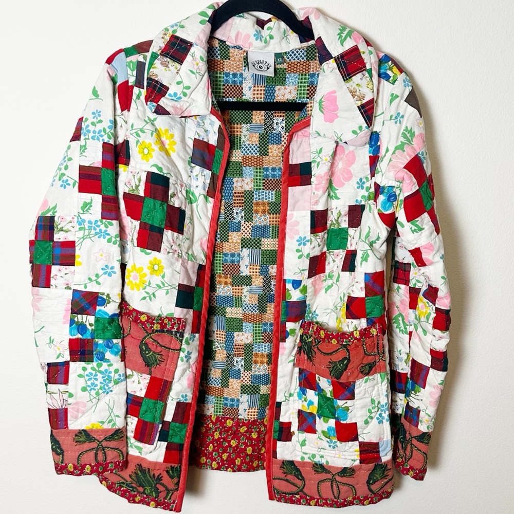 Oscilatey Quilted Chore Jacket Patchwork Pockets … - image 1